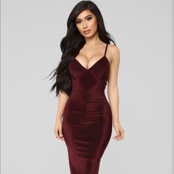 ribbed velvet dress